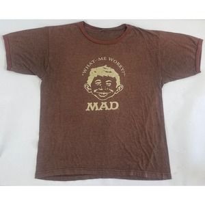 Vintage Mad Magazine "What Me Worry" T Shirt Large